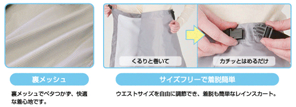裏メッシュ・サイズフリーで脱着簡単