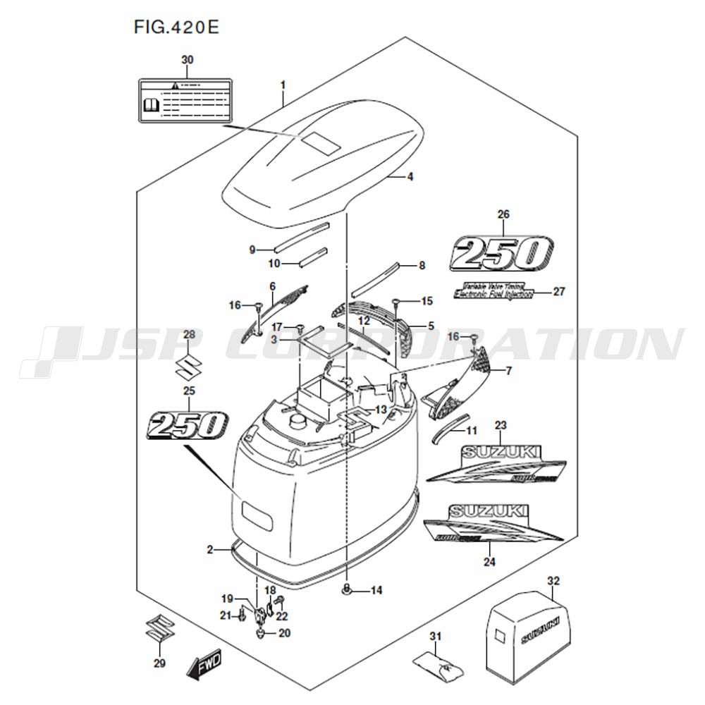 ｴﾝｼﾞﾝｶﾊﾞ- (DF250T)FOR 0EP FOR Y5S