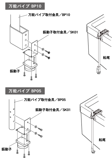 振動子 TD02/TD03/TD43の取付け方法