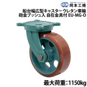 船台幅広型キャスターウレタン車輪 (砲金ブッシュ入り)自在金具付