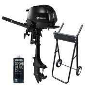 船外機 2馬力 4ストロークトランサムSエンジンオイル450ml+船外機スタンド付