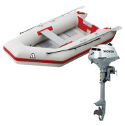3人乗り ゴムボート PVL-260SLスラットフロアモデルホンダ2馬力船外機セット