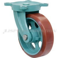 船台幅広型キャスター ウレタン車輪 (ベアリング入り) 自在金具付 EU-MG-O 250×90