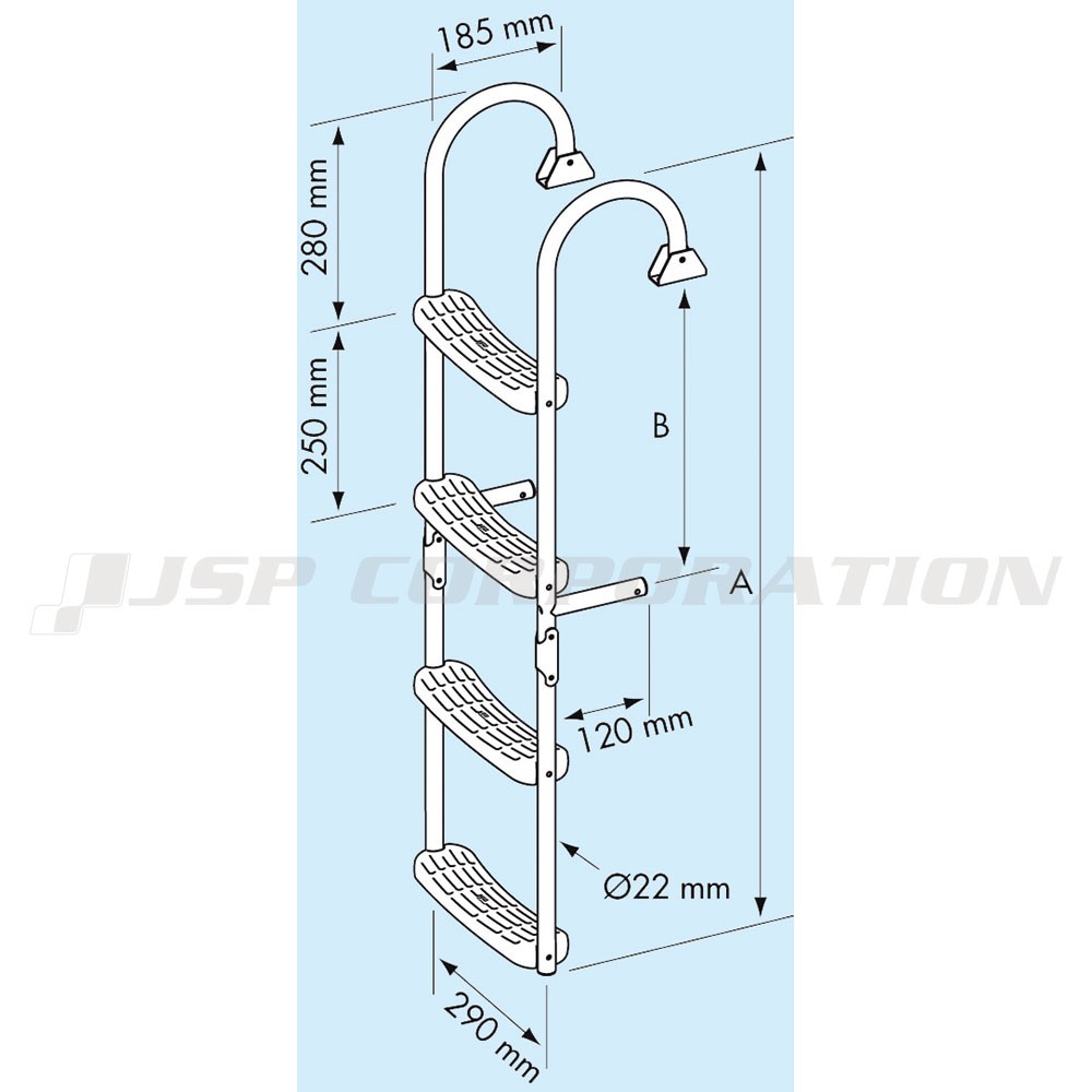 フォールディングラダー6段 55698 伸縮式フォールディングラダー | ニュージャパンヨット ーパーツ販売店