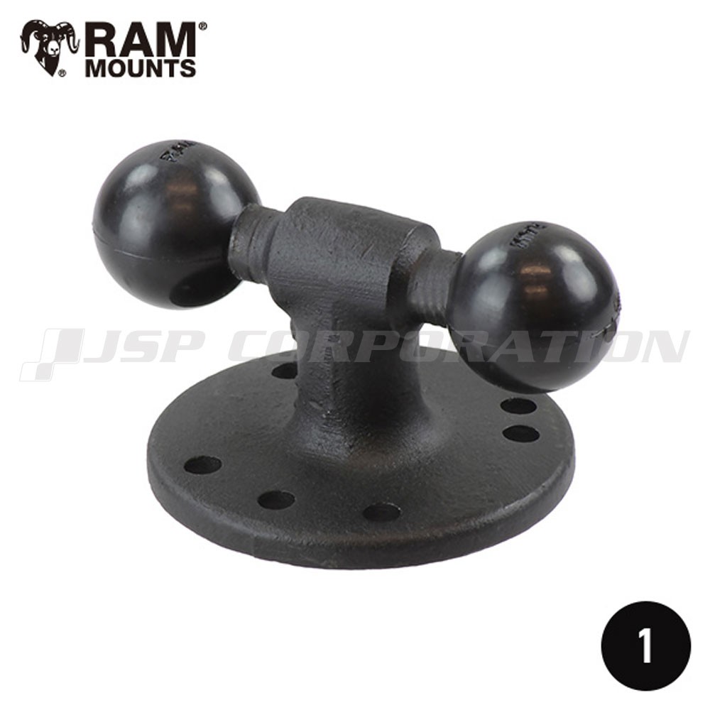 ダブルボール ラウンドベース 外径62mm RAM-B-217U 1インチボール RAM MOUNTS｜ネオネットマリン通販