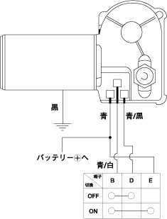 ワイパーモーター24V(849100-4530) 24V 軸長125mm 拭角100度 849100