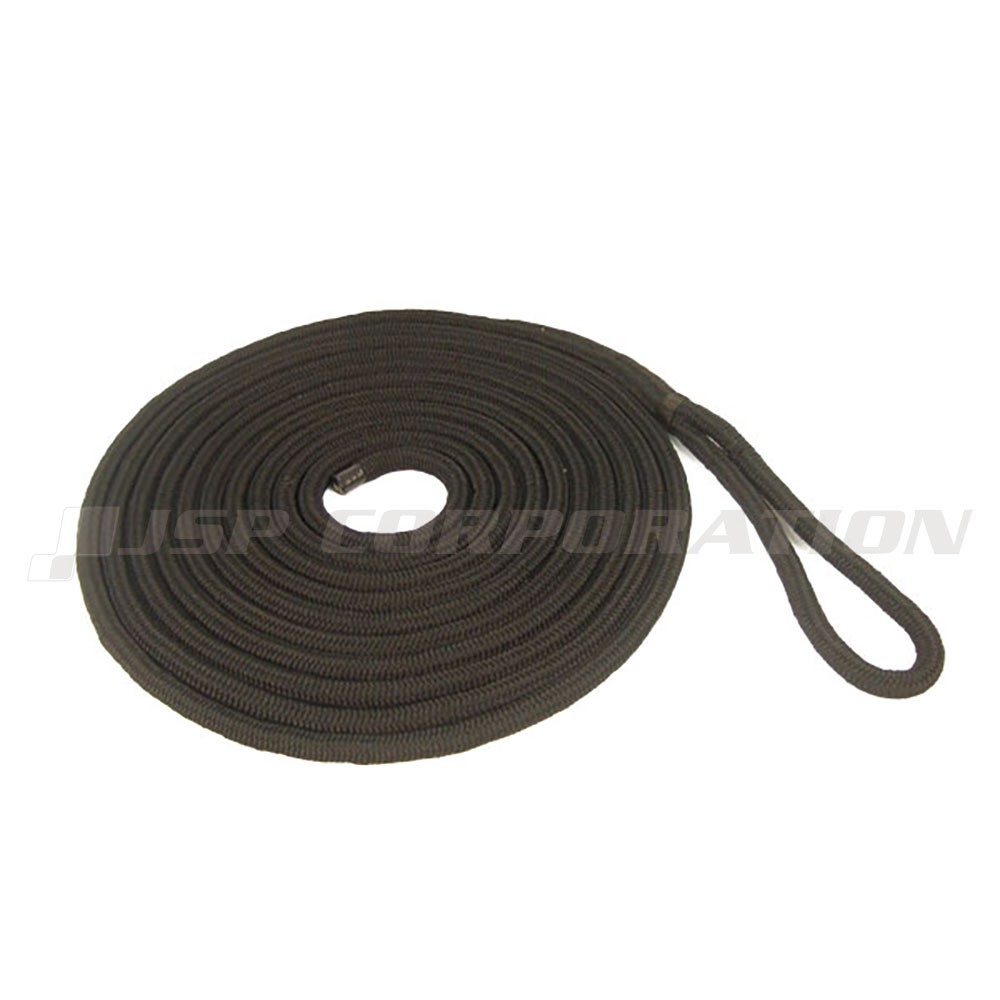 ダブルブレイドポリエステルロープ アイ加工 ブラック 12mm 7 5m 破断強度2 900kg インターコムマリン ネオネットマリン通販