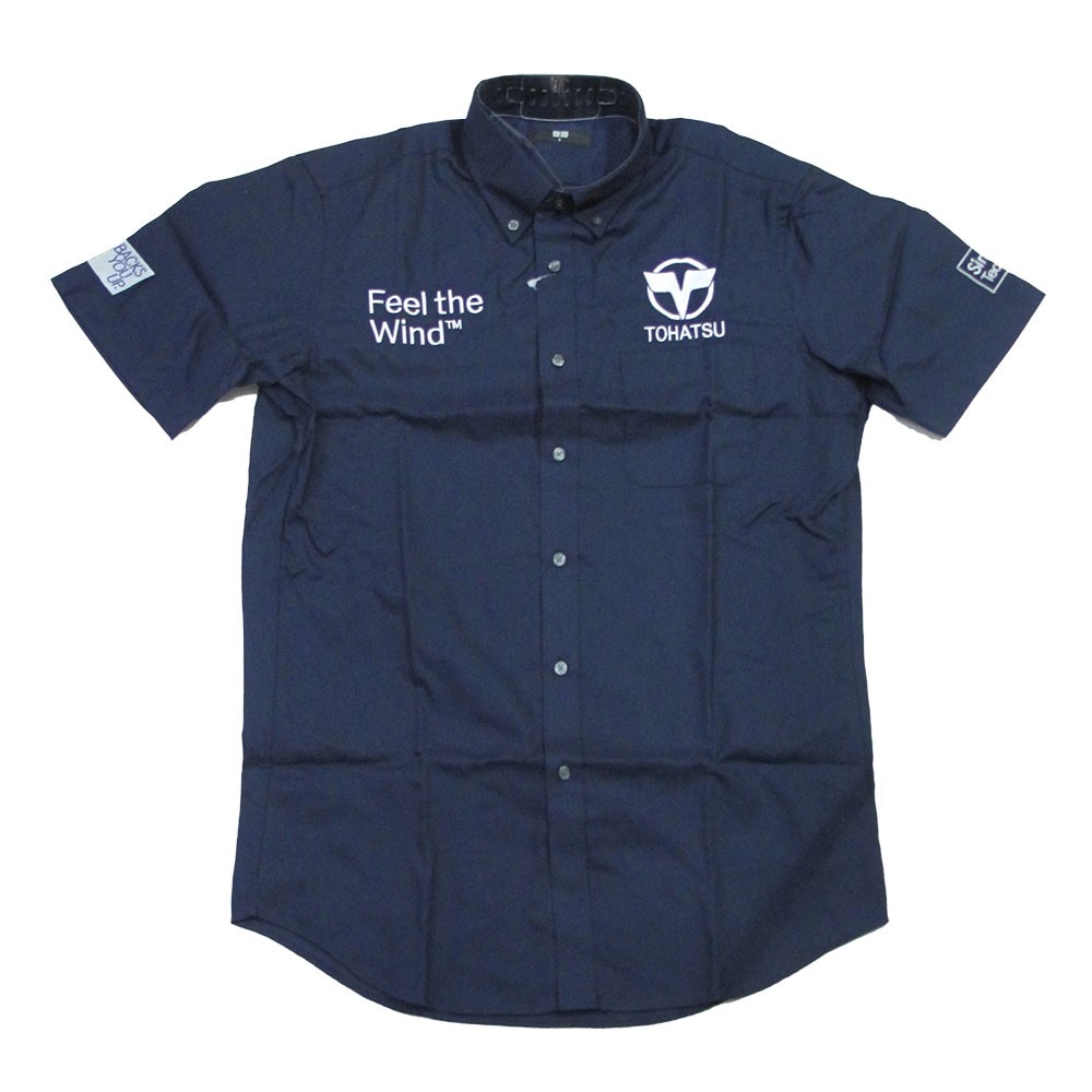 襟付きシャツ/半袖 FEELTHEWIND 紺 TOHATSU(トーハツ)｜ネオ