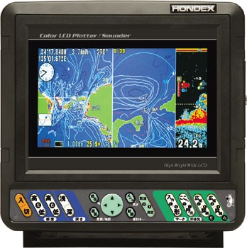 7型ワイドカラー液晶 GPSプロッタ魚探 HE-71GP 500W 50/200KHz 2周波 