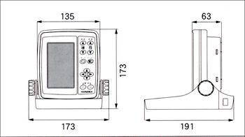 4.3型ワイドカラー液晶魚群探知機 PS-500C 100W・200KHz 単周波 HONDEX