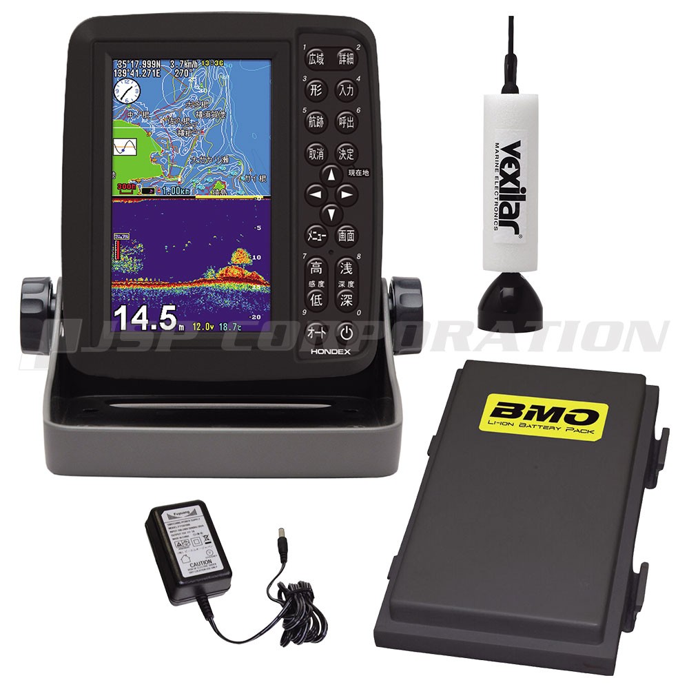5型ワイドカラー液晶 GPSプロッター魚探 PS-611CN ワカサギパック ...