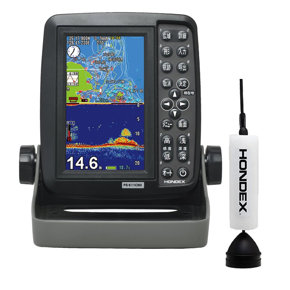 PS-611CNII ワカサギパック 5型ワイドカラー液晶 GPSプロッター魚探 TD08振動子 100W 150kHz-300kHz 単周波 HONDEX(ホンデックス)|ネオネットマリン通販 PS-611CNII ワカサギパック 5型ワイドカラー液晶 GPSプロッター魚探 TD08振動子 100W 150kHz-300kHz 単周波 HONDEX(ホンデックス)|ネオネットマリン通販