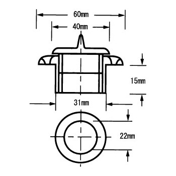 スカッパー ドレン抜栓 A-00L 目ナシ 31mm(1吋) イケダ商会